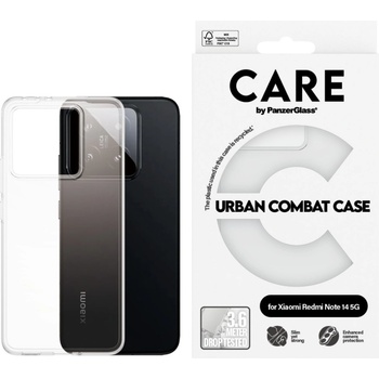 Panzer Гръб Care by PanzerGlass за Xiaomi Redmi Note 14 5G, Flagship, Urban Combat, Прозрачен