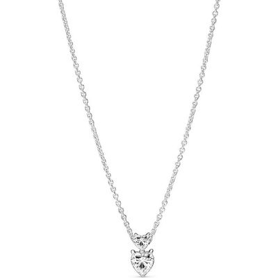 Pandora Náhrdelník trblietavé dvojité srdce 391229C01-45