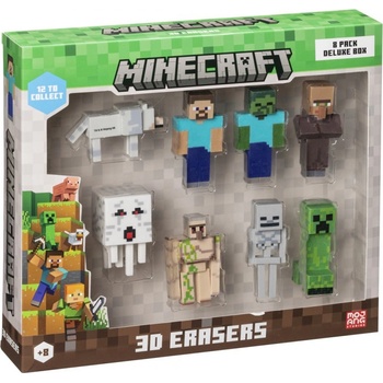 P. M. I. Kids World Minecraft 3d erasers - 8 pack deluxe box ver. a (mc4070a)