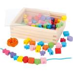 Legler Small Foot Дървени нанизващи се мъниста форми в кутия (LE11060)