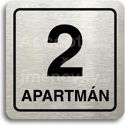 ACCEPT Piktogram 2 apartmán - stříbrná tabulka - černý tisk