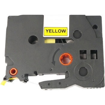Compatible Brother TZ-SL651 / TZe-SL651, 24mm x 8m, черен печат / жълт фон, съвместима лента (TzeSL651)