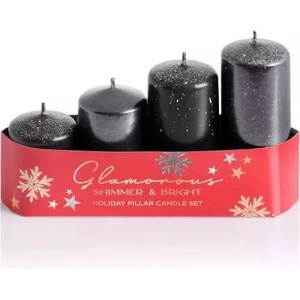 Bartek Candles Свещ Bartek гламурна микс 40/55-70-85-100 черна