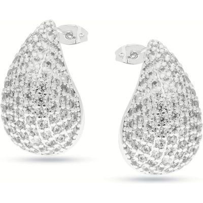 Liu Jo Oceľové náušnice so zirkónmi Tear Drop Essential LJ2718