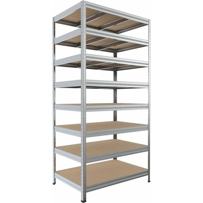 Biedrax Regál do špajze 45 x 120 x 210 cm, pozink, 8 políc MDF, 200 kg na policu