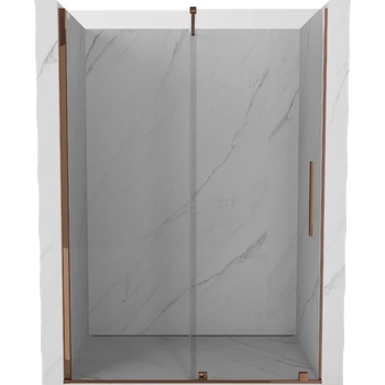 Mexen Velar плъзгащи се душ врати 130 см, прозрачни, розово злато - 871-130-000-01-60 (871-130-000-01-60)