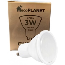 ecoPLANET LED žárovka GU10 3W teplá bílá