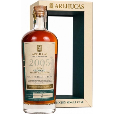 Arehucas Single cask 2005 Palo Cortado cask finish 45% 0,7 l (kazeta)