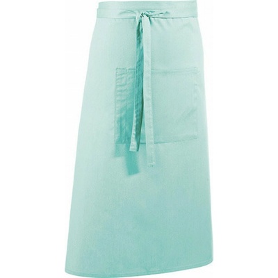 Premier Workwear Keprová dlouhá barmanská zástěra s velkou kapsou modrá blankytná Pantone 344 PW158