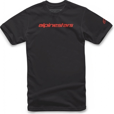 Alpinestars LINEAR WORDMARK TEE tričko černo-fluo červená