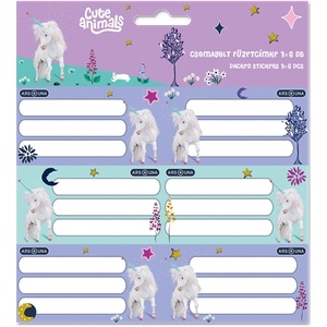 Ars Una Cute Animals Unicorn 25 (5448) етикети за книжки 3х6 53834485 (53834485)