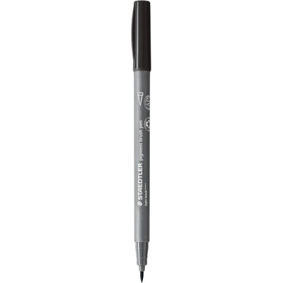 STAEDTLER Флумастер Staedtler Pigment Brush 371, графит 90 (31656-А-ГРАФИТ)