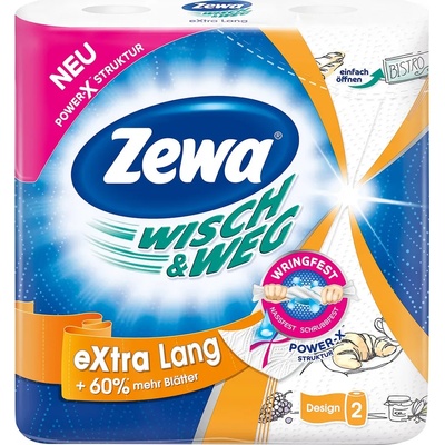 Zewa Wisch & Weg extra long двупластова кухненска ролка с декор 2бр с декор (ze008-9)