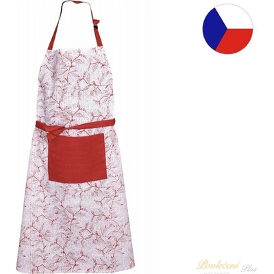 Forbyt kuchyňská zástěra Leaf červená lístky 70x90cm