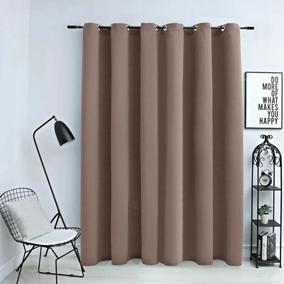 Zatemňovací závěs s kovovými kroužky taupe 290 x 245 cm