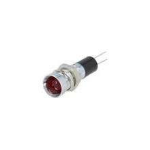 Kontrolka: LED vydutá červená 12VDC Ø8mm do plošného spoje