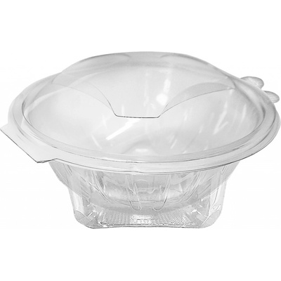 Plastová miska kulatá průhledná s víčkem 600 ml (PET) (50 ks)