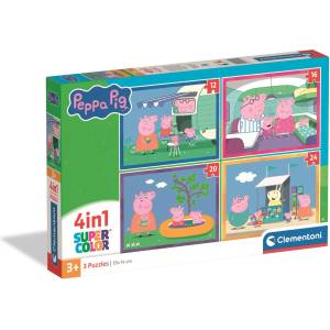 Clementoni - Puzzle 4v1 Peppa Pig: On the roads - 1 - 39 piese