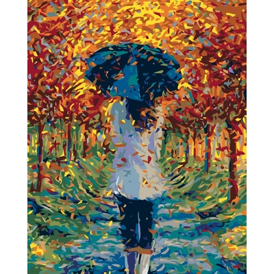 zuty Malování podle čísel V parku pod deštníkem 80 x 100 cm bez rámu a bez vypnutí plátna