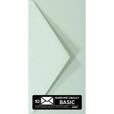 Obálky BASIC 10 KS (DL) 110x220 mm pastelová zelená