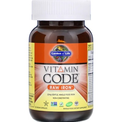 Garden of Life Vitamin Code RAW Iron (желязо), 22 mg - 30 капсули