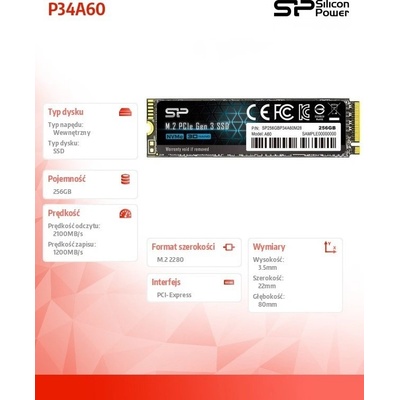 Silicon Power P34A60 256GB, SP256GBP34A60M28