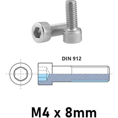 Two Trees Имбусен болт М4 x 8 - 40mm, Цинк, Din 912, 8.8 - 25 броя в пакет