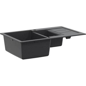 vidaXL Кухненска мивка с две корита Гранит 80 x 50 x 30.5 см Графит (42053746)