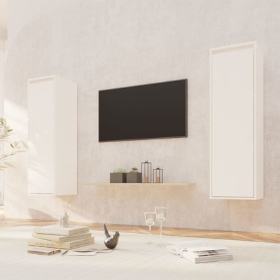 Nábytek XL Nástěnné skříňky 2 ks bílé 30 x 30 x 100 cm masivní borovice