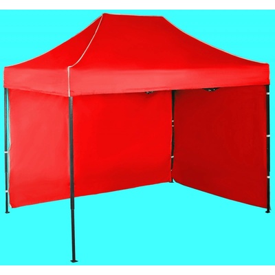 Expodom Párty stan 2x3m - oceľový, Červená, 2 bočné plachty