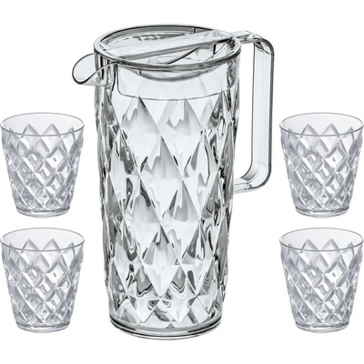 Koziol Crystal Sada sklenic 250 ml 4 x se džbánem 1,6 l