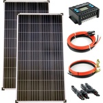 Solartronic Комплект соларна система 2x140 вата поликристални соларни модули, Контролер 20A, кабели и букси (SET280POLY)