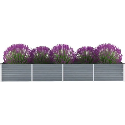 zahrada-XL Vyvýšený záhon pozinkovaná ocel 320 x 80 x 45 cm šedý 44846