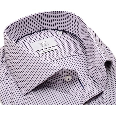 Eterna 1863 Modern Fit luxusní košile s tmavomodrými čtverečky růžová