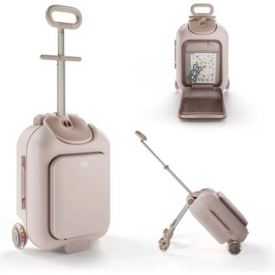 KinderKraft Детски куфар със седалка KinderKraft - Cabby, Rose Gold (NEW024940)