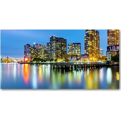 Foto-obraz fotografie na skle New York noc 100x50 cm