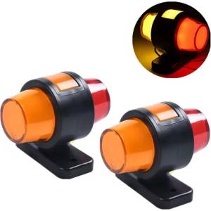  Комплект от 2 броя led Странични Габарити Габаритни Светлини Тип Рогче с 12-24v червено-оранжево-оранжево