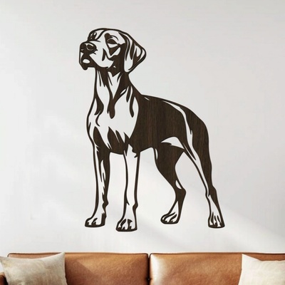 dřevo života Dřevěný obraz Anglický Pointer Zvolte rozměr šxv (cm): 57x80, Zvolte barvu dekoru: Wenge