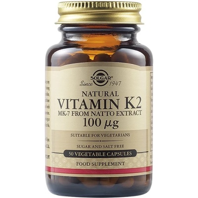 Solgar Vitamin К2, 100 mcg, 50 растителни капсули, Solgar