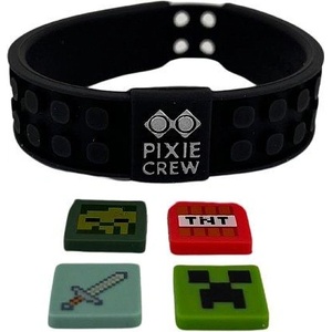 PIXIE CREW & minecraft Регулируема гривна, черна, 4 мултипиксела (pxx-02-27)
