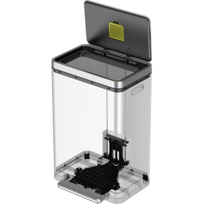 EKO-Europe Кош за отпадъци EKO X-CUBE с педал (30 л) - хром мат (EKO 936830 - Matt s/s)