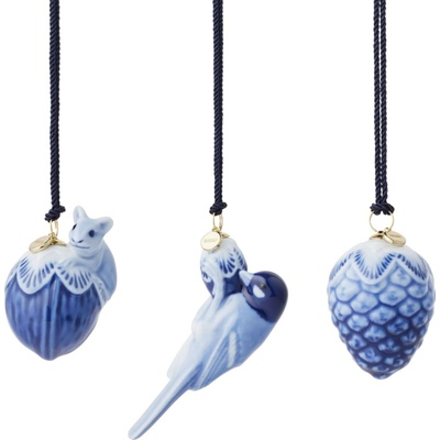 Royal Copenhagen Vánoční ozdoby Blue Collectibles Mini Ornaments set 3 ks