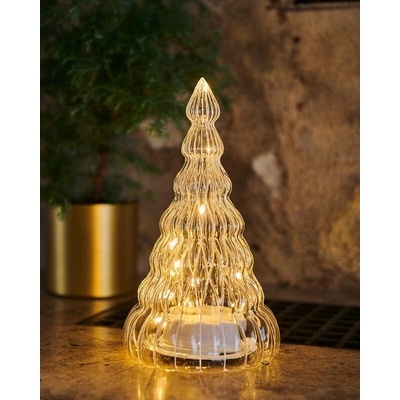 SIRIUS LED svetelný stromček, sklenený, číry, 23,5 cm