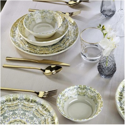Asir Jídelní sada pestrobarevná porcelán 430KSV8965 12 ks