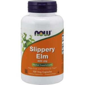 NOW NOW Slippery Elm (Червен бряст), 400 mg, 100 растителни капсули