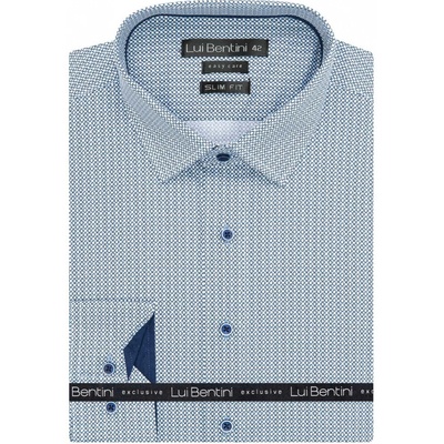 Lui Bentini pánská košile dlouhý rukáv slim fit LDS231 vzorovaná světle modrá