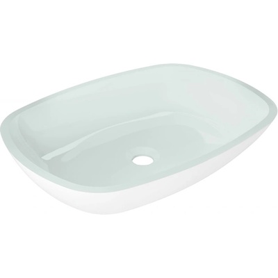 Mexen Araks стъклена поставена мивка 54 x 39 cm, бяла - 24155430 (24155430)