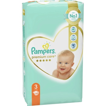 Pampers Бебешки пелени Pampers - Premium Care 3, 60 броя (1007000113)