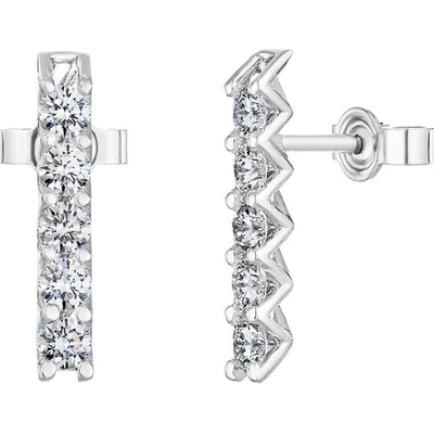 Tiami náušnice z bílého zlata s diamanty Pure Line 5 EPL5WP2101