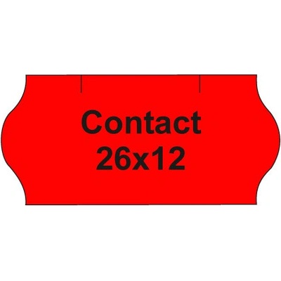 MOTEX Etikety CONTACT 26 x 12 oblé 1500 etiket kotouček červené 447376